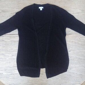 J Jill black knit linen open front cardigan sweater Small Petite